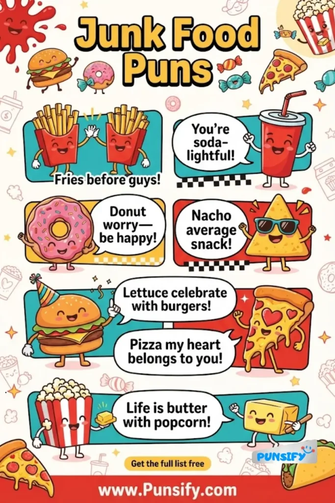 173+ Deliciously Funny Junk Food Puns to Tickle Your Taste Buds