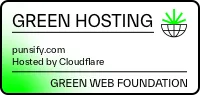 Punsify Green Hosting verification badge – Delivering clean humor powered by eco-friendly, sustainable energy verified by thegreenwebfoundation.org