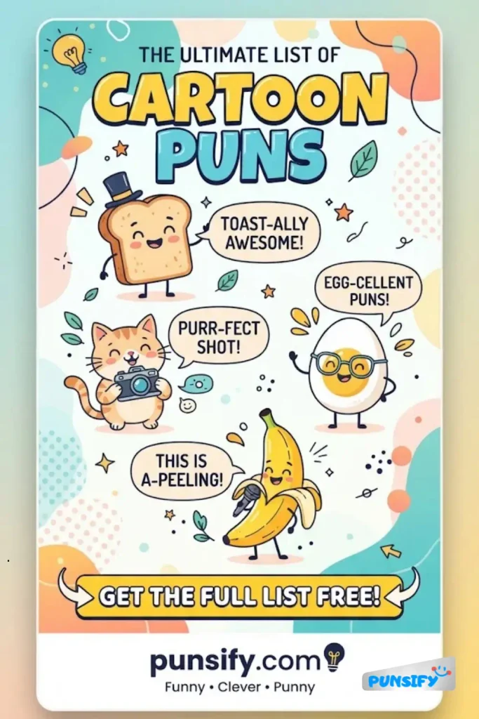 159+ Funny Cartoon Puns That Draw Out Big Laughs and Colorful Fun